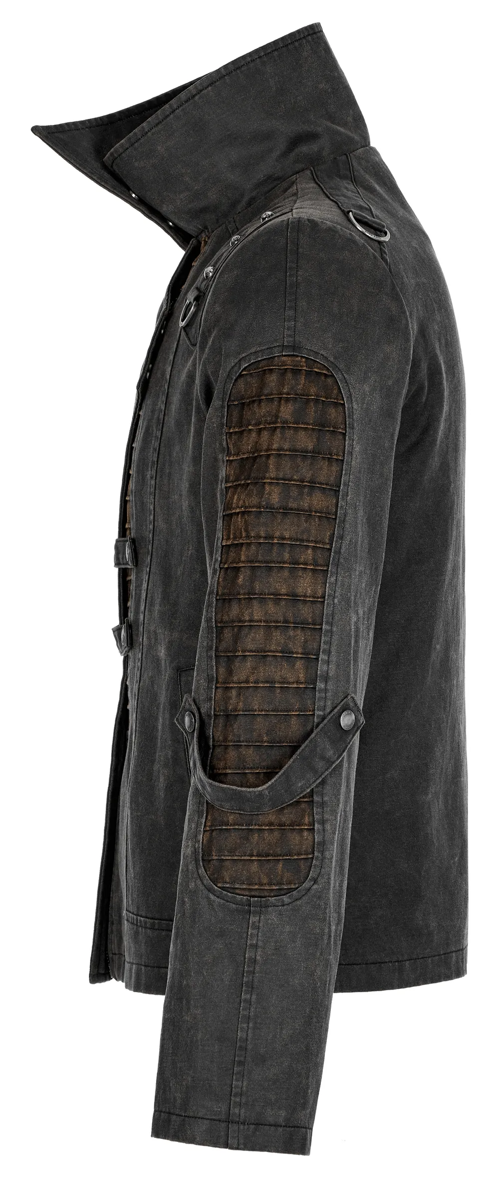 Rugged Distressed Leather-Look Urban Jacket