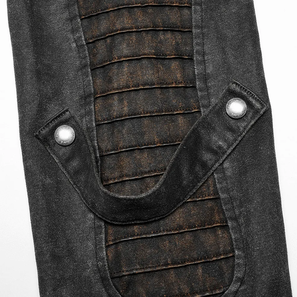 Rugged Distressed Leather-Look Urban Jacket