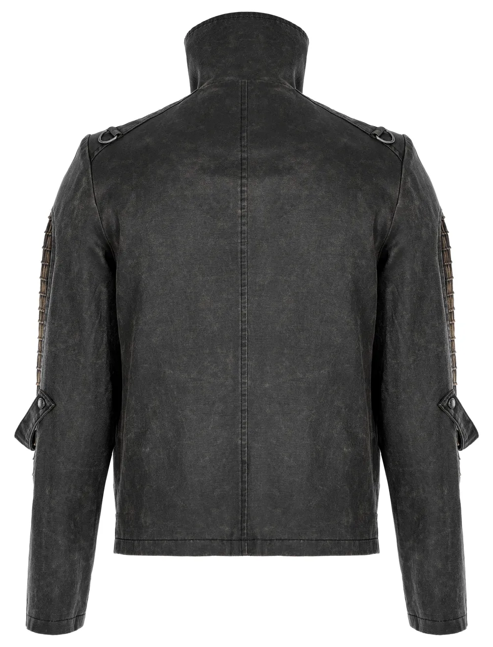 Rugged Distressed Leather-Look Urban Jacket