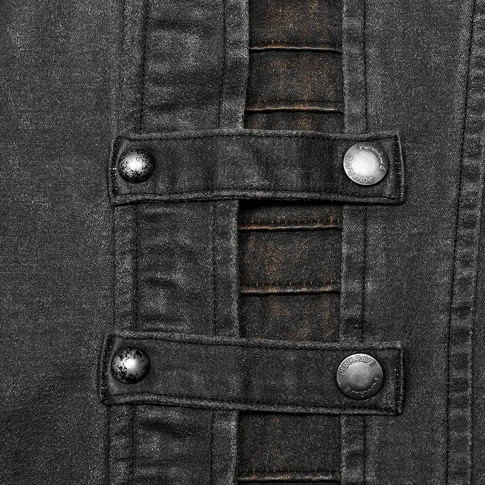 Rugged Distressed Leather-Look Urban Jacket