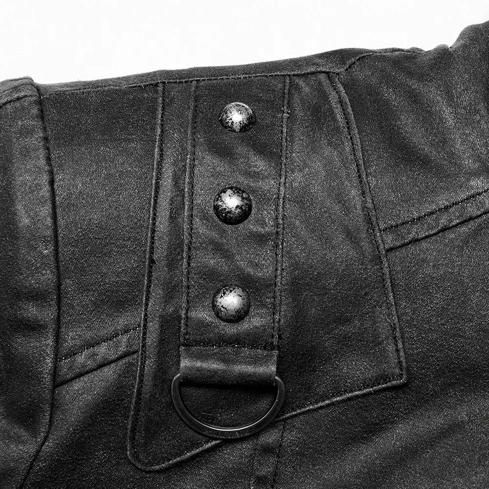 Rugged Distressed Leather-Look Urban Jacket