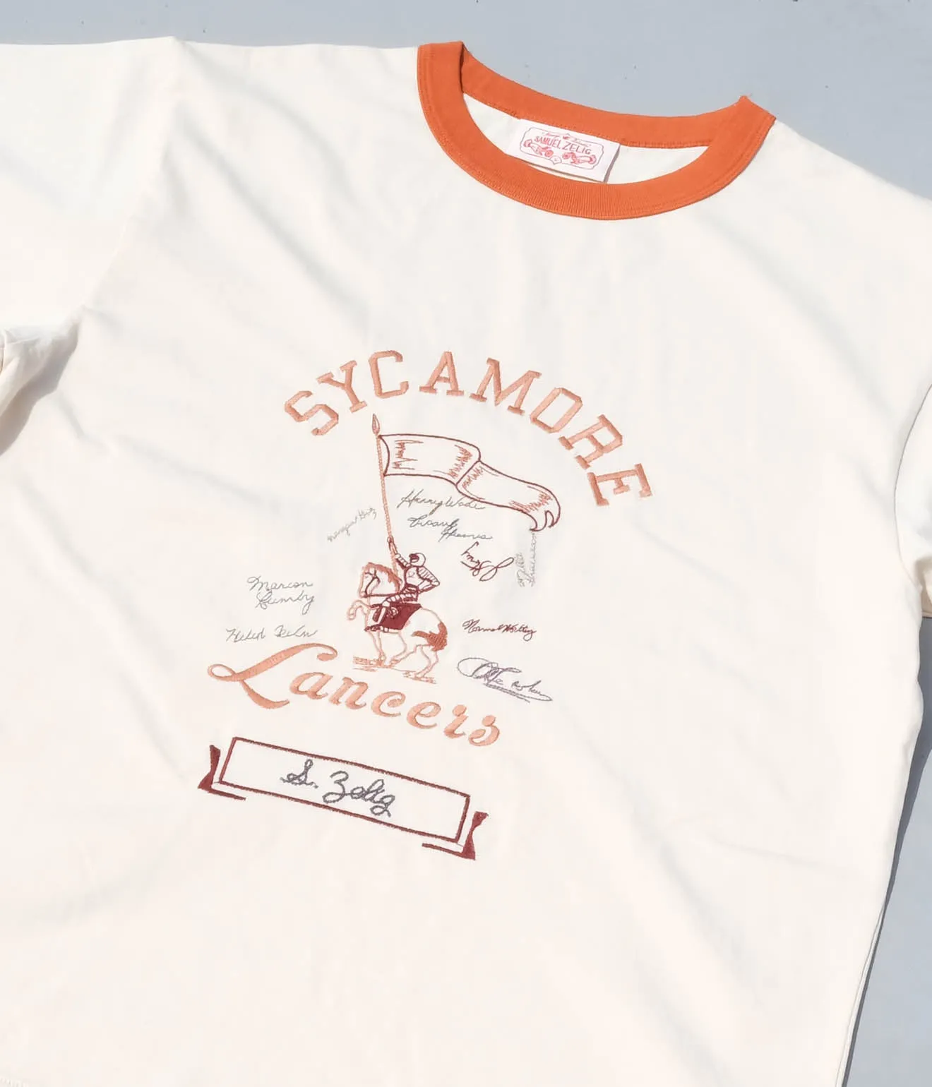Samuel Zelig "YEARBOOK TEE" (Orange Ringer)