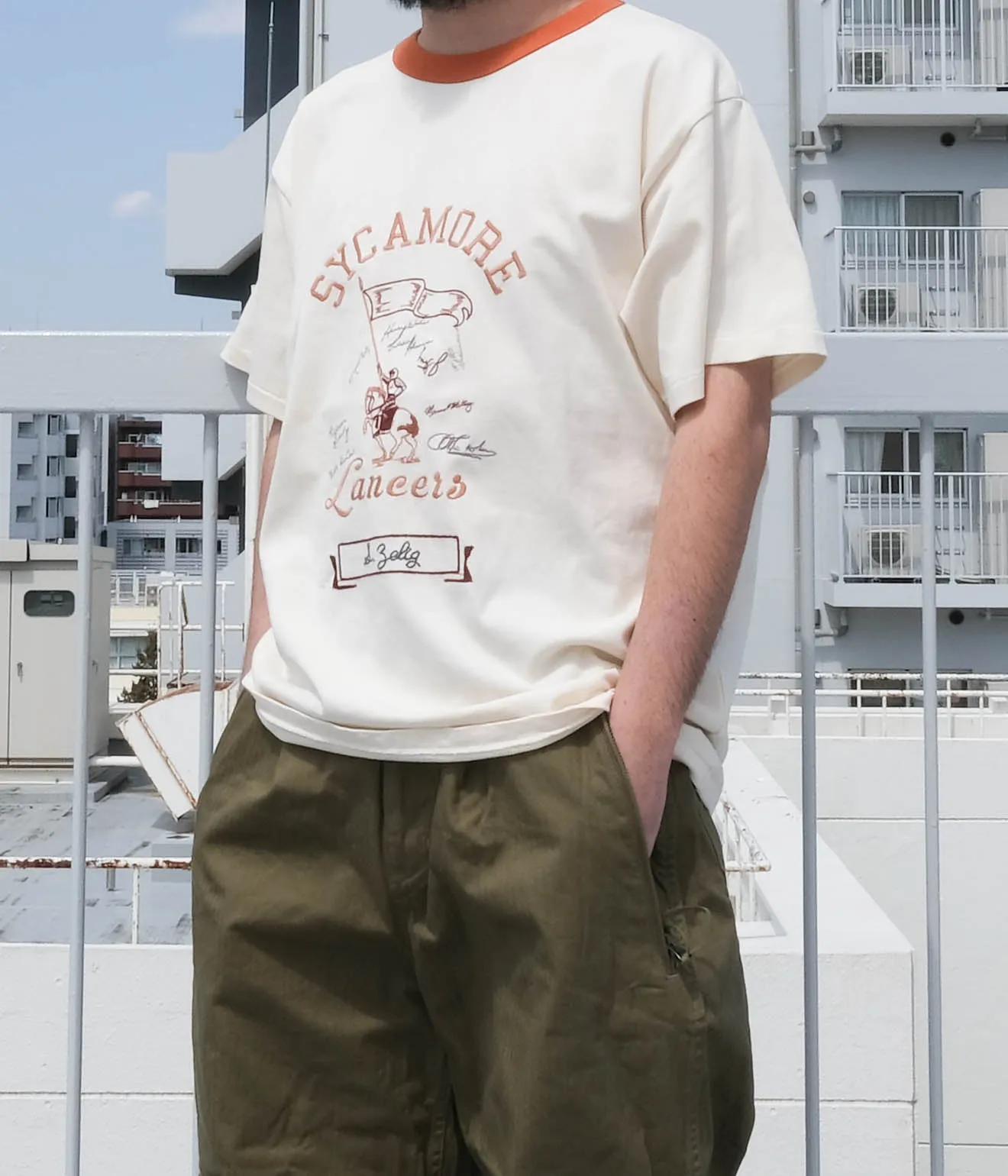 Samuel Zelig "YEARBOOK TEE" (Orange Ringer)