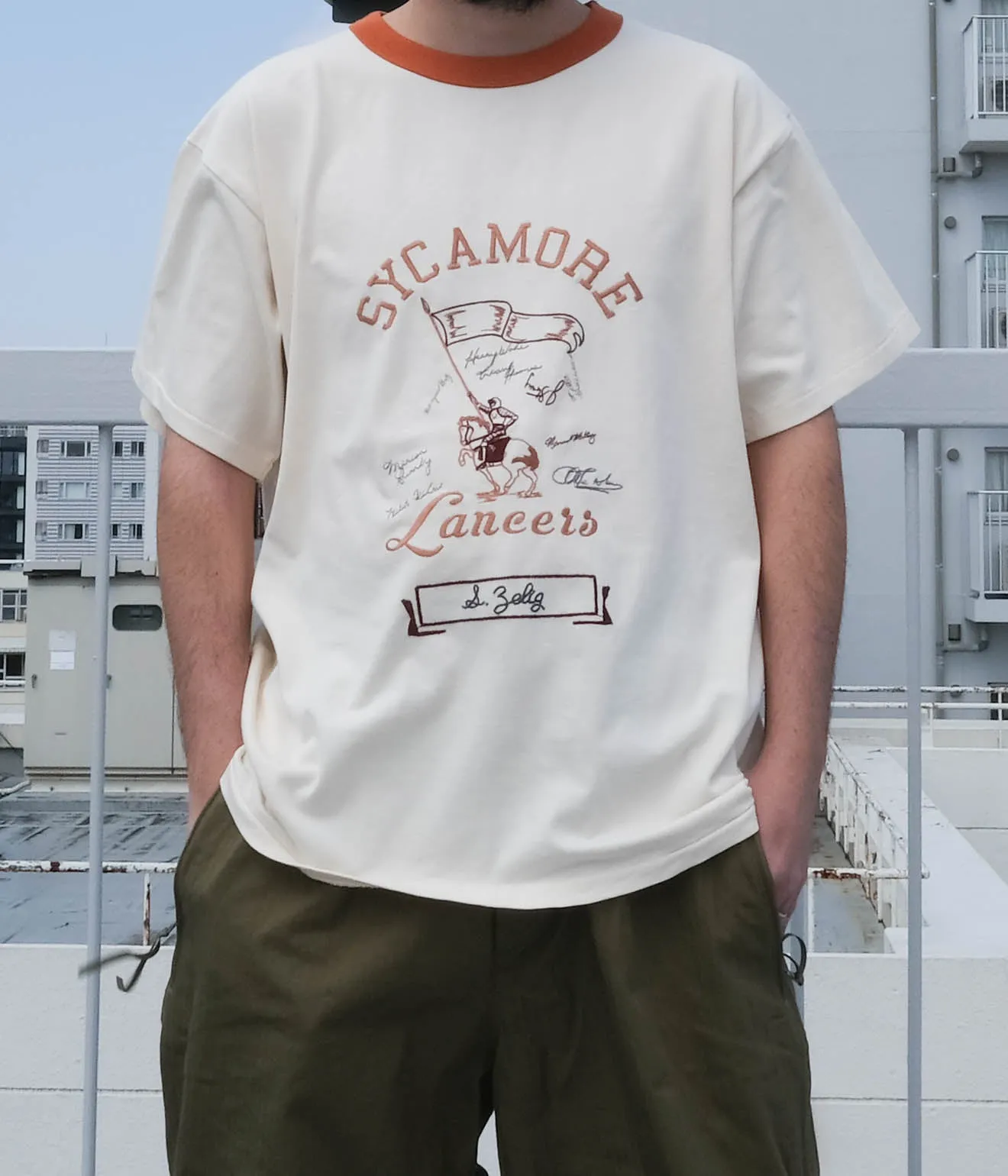 Samuel Zelig "YEARBOOK TEE" (Orange Ringer)