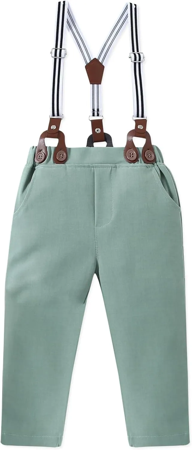 SANGTREE Boys' Long Sleeved Two-piece Set With Suspenders Suitable For All Seasons, 3 Months - 14 Years