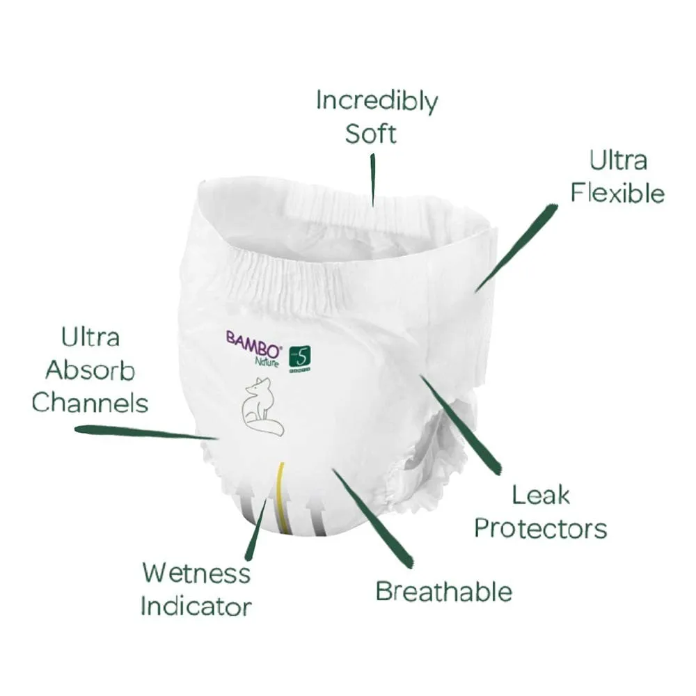 Size 5 Bambo Nature Pant Style Diapers - 19 Pants (11-17 kg)