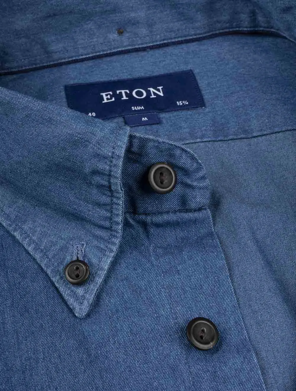 Slim Fit Lightweight Denim Shirt Navy