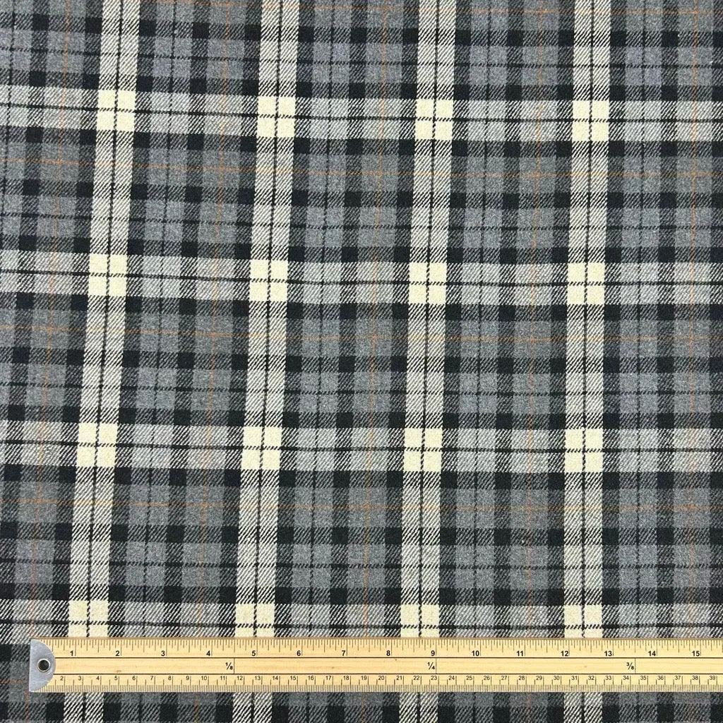 Soft Check Wool Blend Fabric