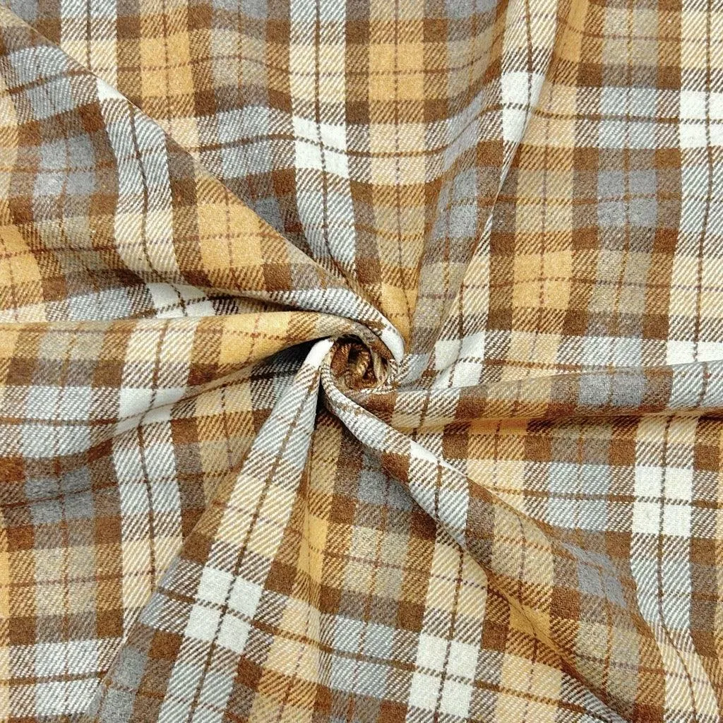 Soft Check Wool Blend Fabric