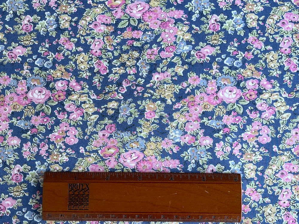 Tatum Rose & Blueberry Liberty of London Tana Cotton Lawn (Made in Italy)