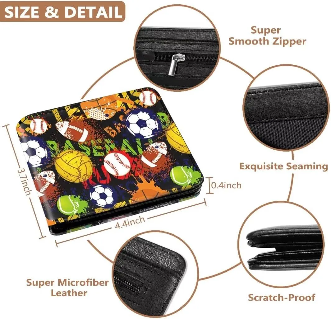 Teen Boys Wallet, Cool Wallets for Kids Son 9-12/8-10/8-12 with Card, Funny Leather Bifold Rfid Blocking Purse Coin Pocket Id Window for Men Boy Male Youth Guys