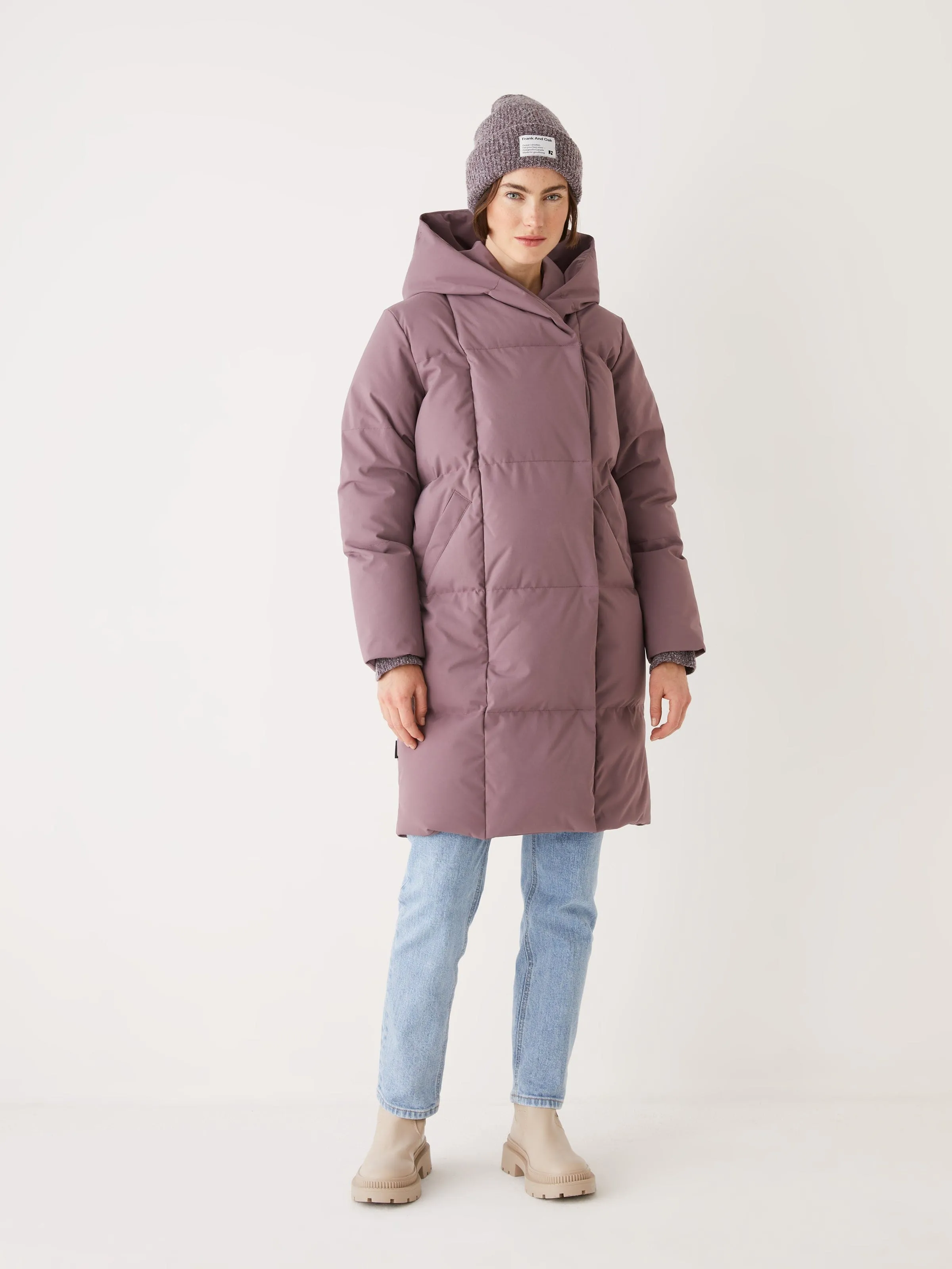 The Hygge Puffer Coat in Purple
