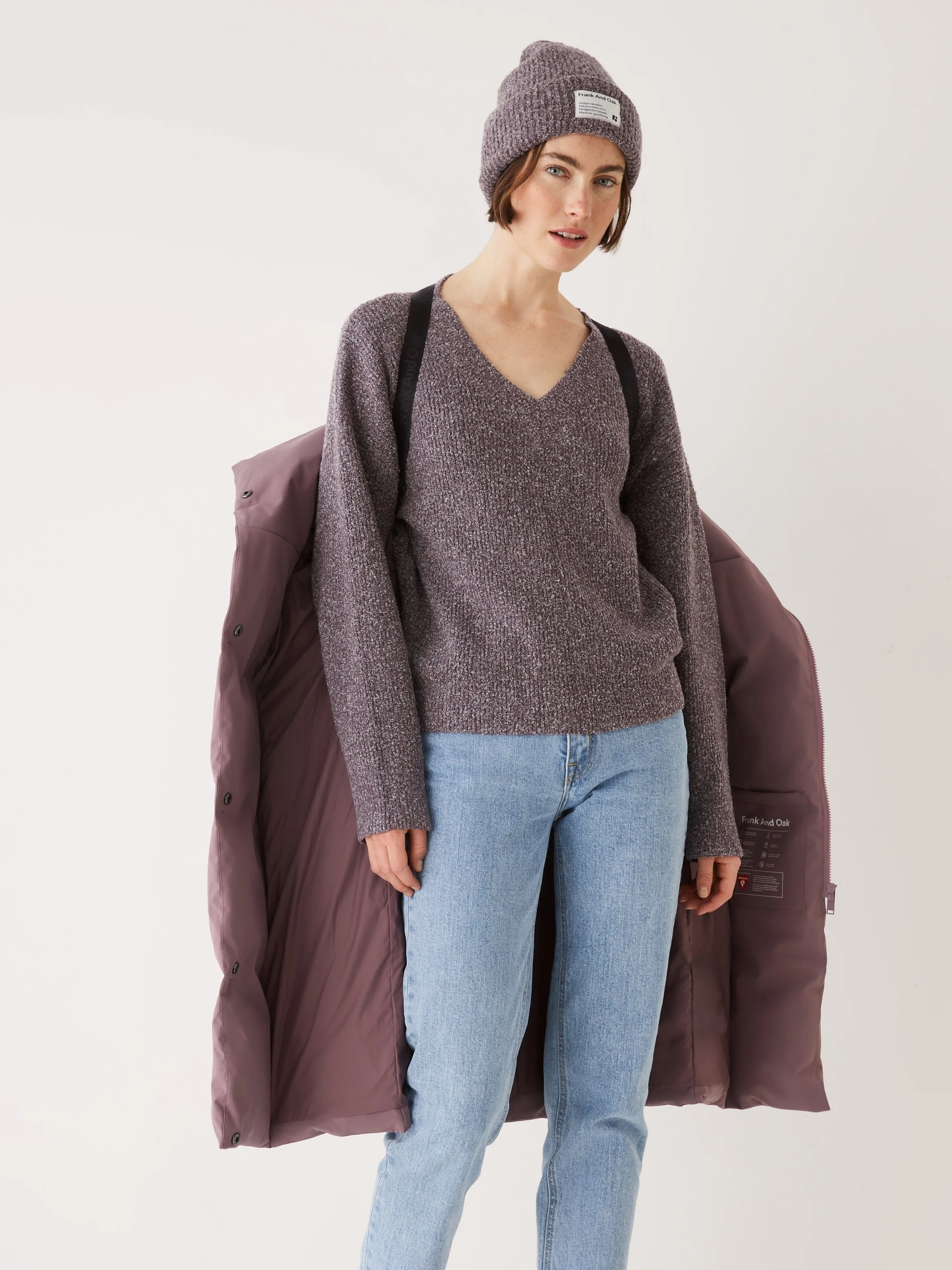 The Hygge Puffer Coat in Purple