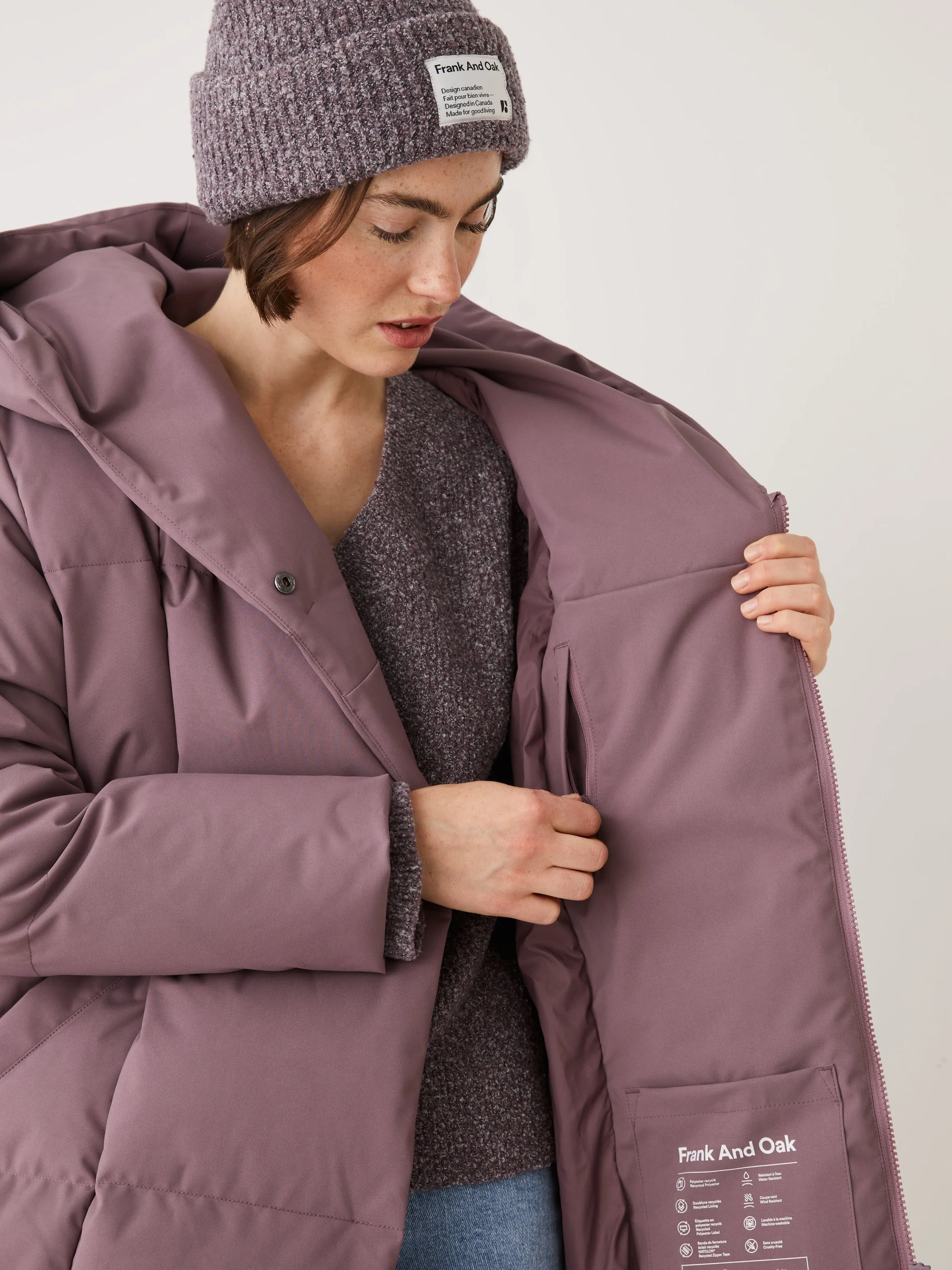The Hygge Puffer Coat in Purple