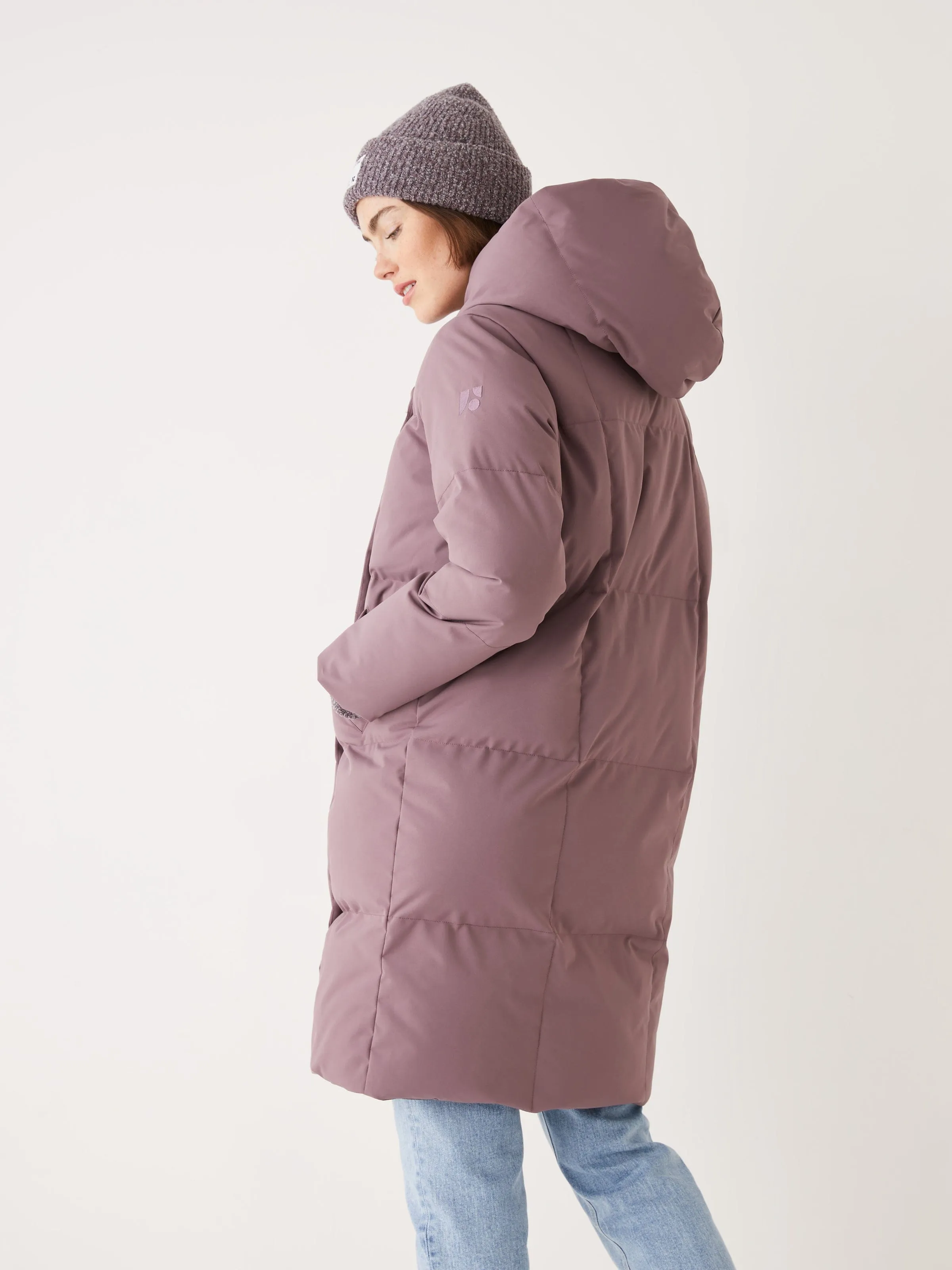 The Hygge Puffer Coat in Purple