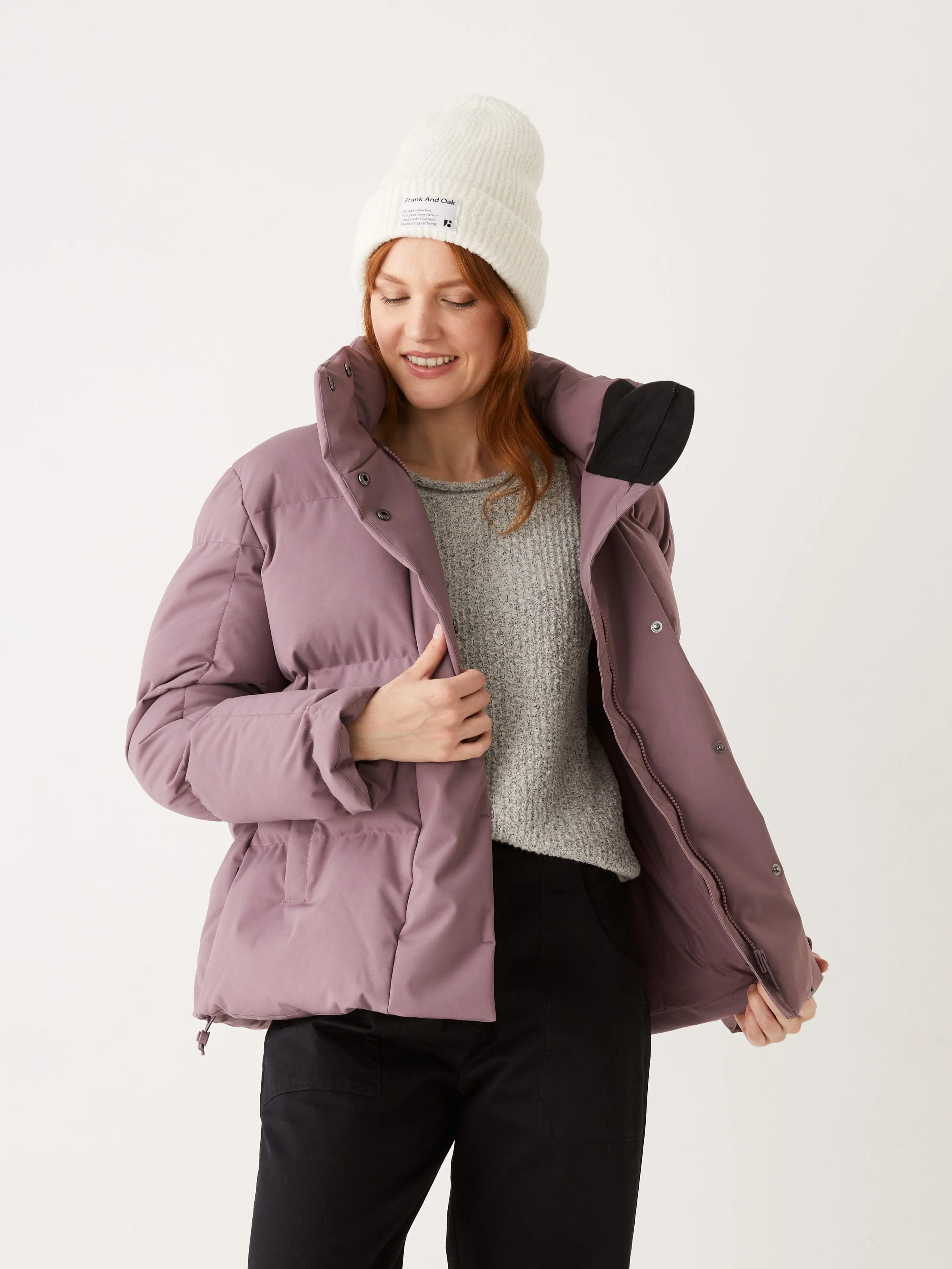 The Lykke Puffer Coat in Purple