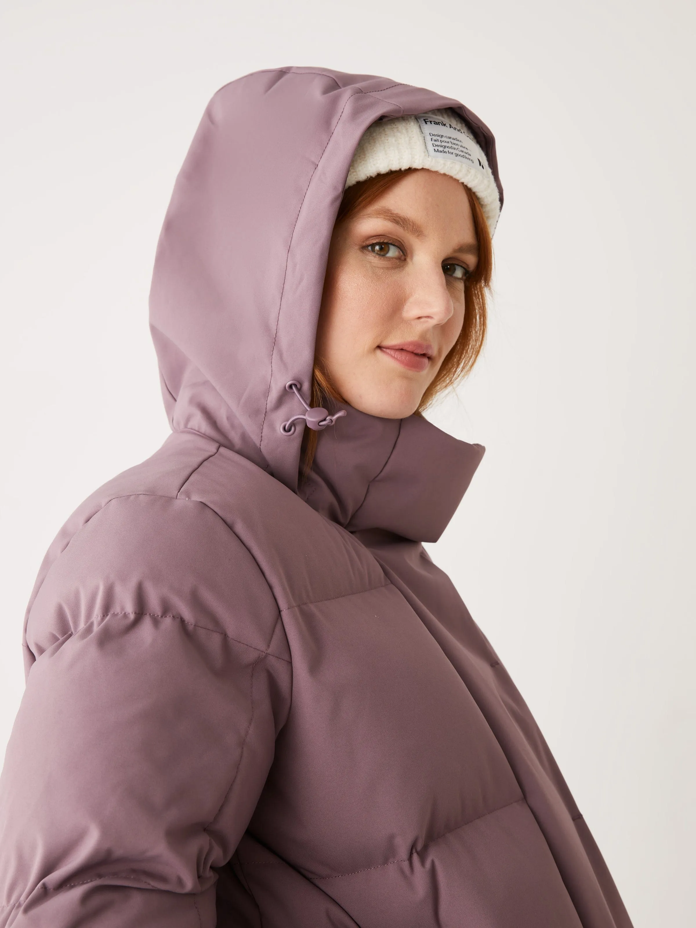 The Lykke Puffer Coat in Purple