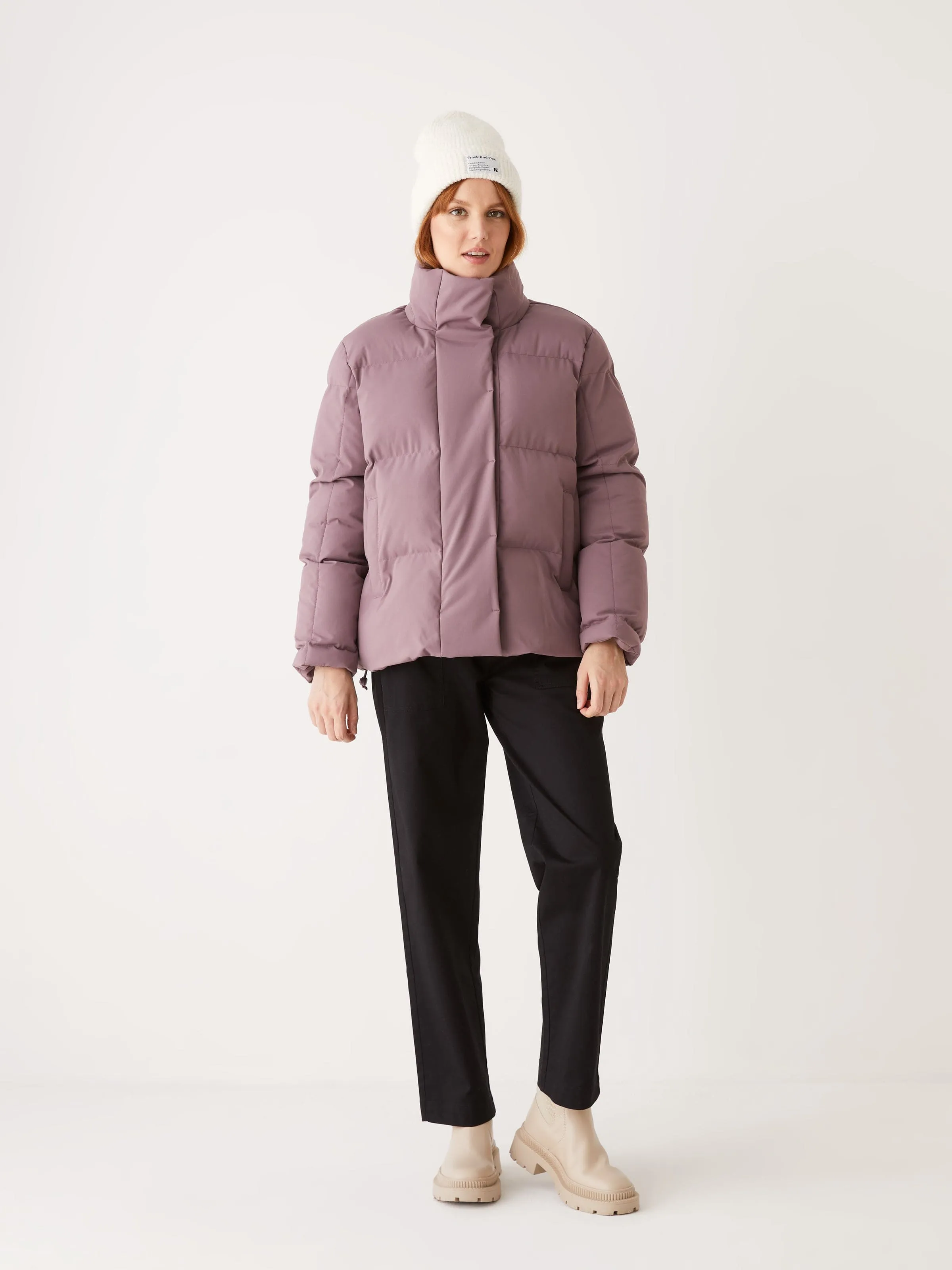 The Lykke Puffer Coat in Purple