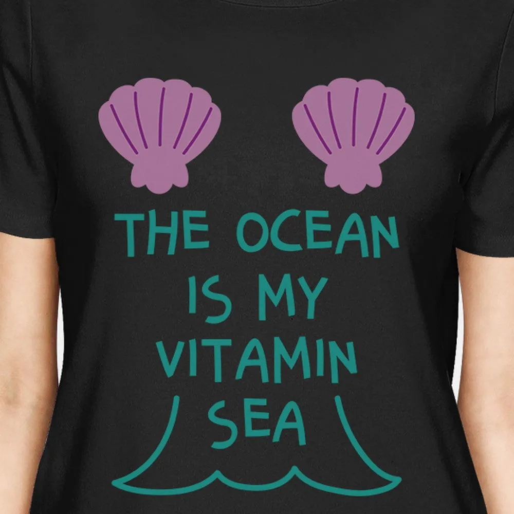 The Ocean Is My Vitamin Sea Cute Womens Lightweight Graphic Tshirt