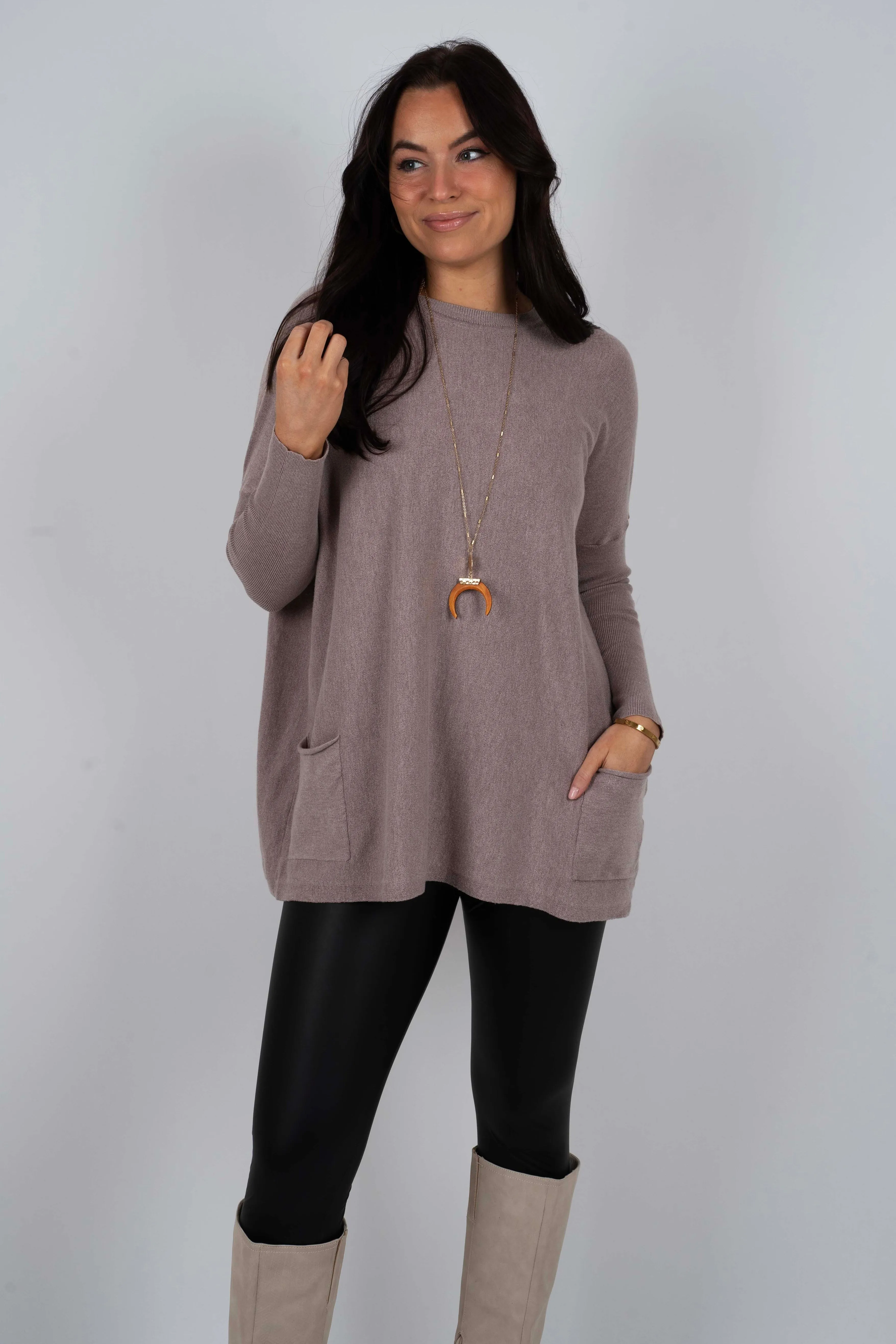 Totally Smitten Sweater (New Warm Grey)