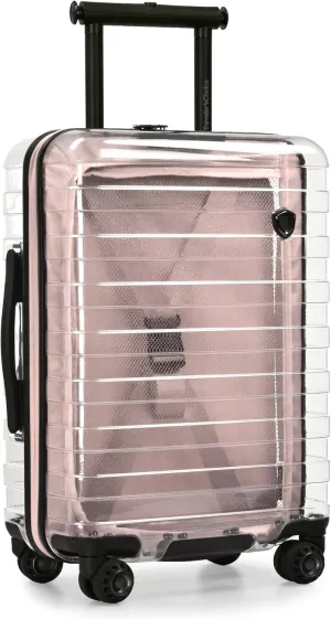 Traveler's Choice Transparent Hardside Spinner Luggage, Pink, Carry-On 22-Inch