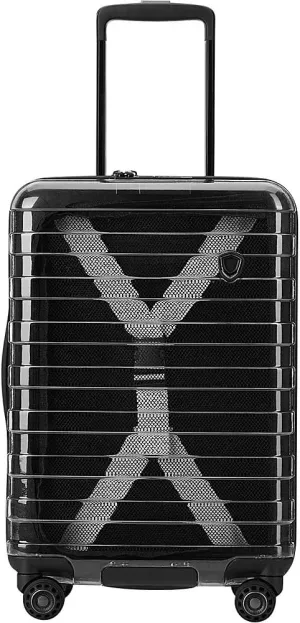 Traveler's Choice Transparent Hardside Spinner Luggage, Power Bank, Carry-On 22-Inch