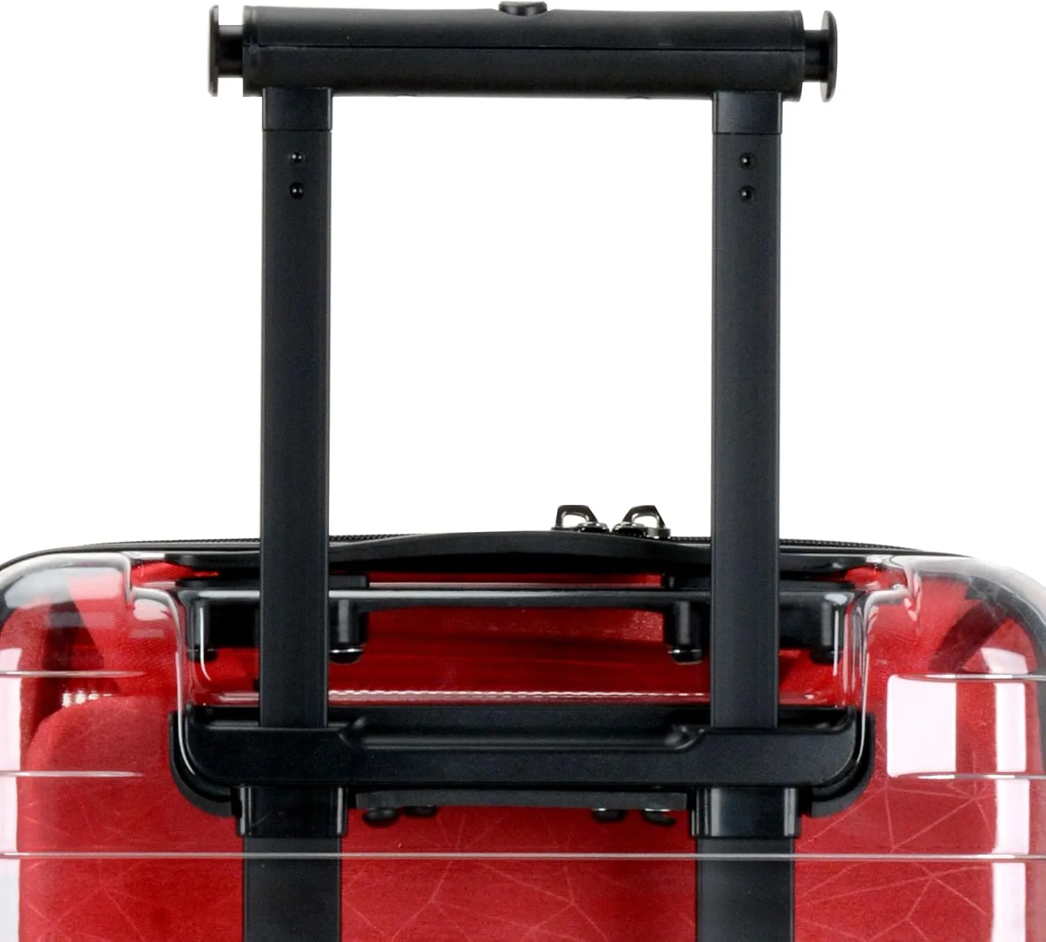 Traveler's Choice Transparent Hardside Spinner Luggage, Red, Carry-On 22-Inch