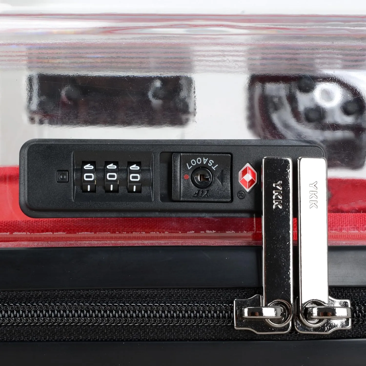 Traveler's Choice Transparent Hardside Spinner Luggage, Red, Carry-On 22-Inch