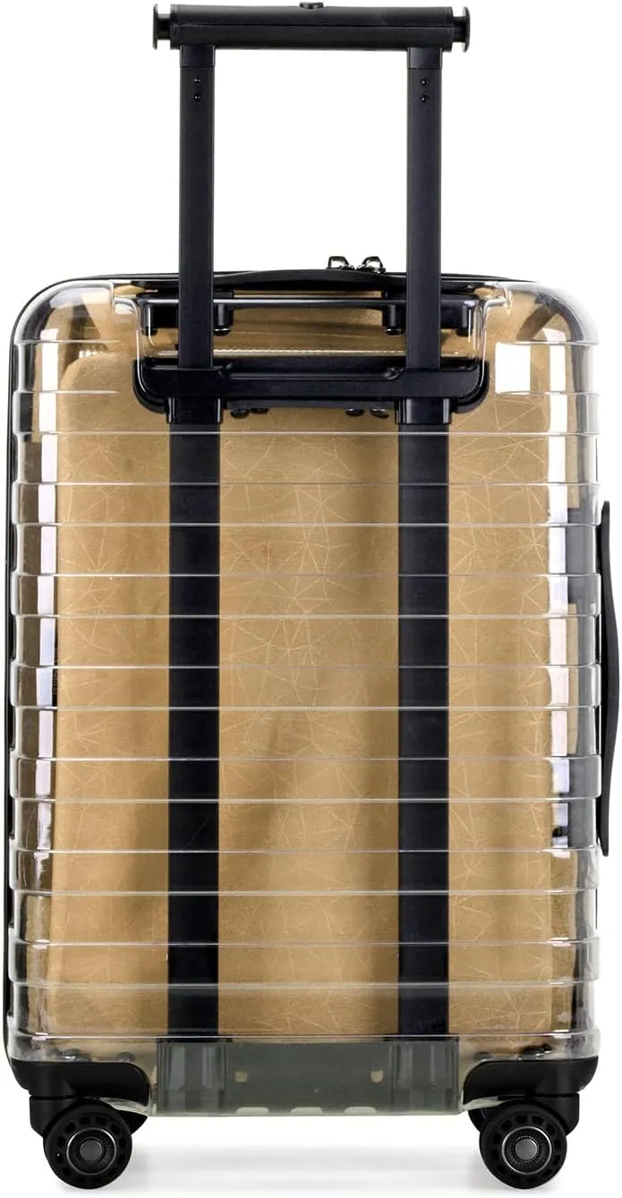 Traveler's Choice Transparent Hardside Spinner Luggage, Tan, Carry-On 22-Inch