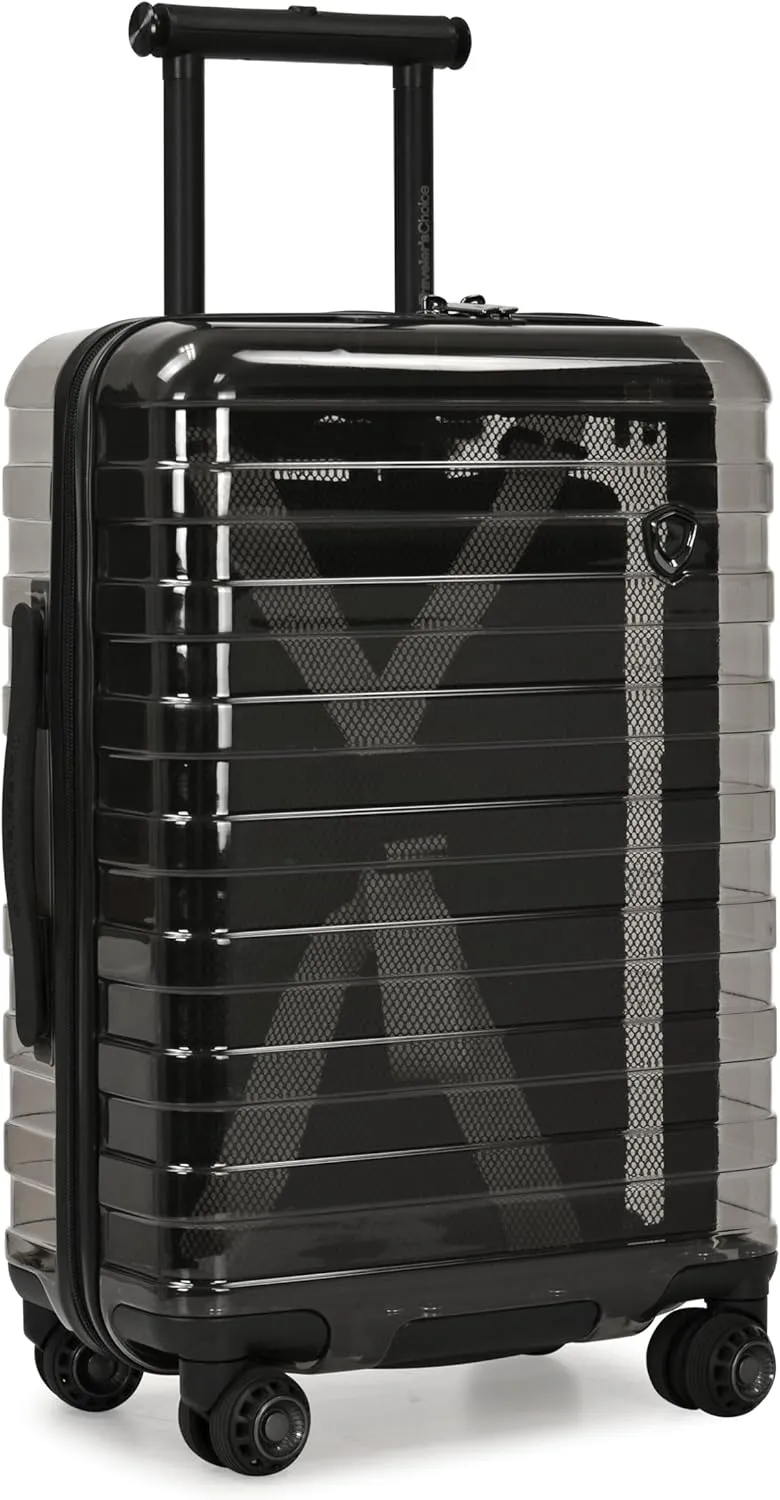 Traveler's Choice Transparent Hardside Spinner Luggage, Translucent, Carry-On 22-Inch