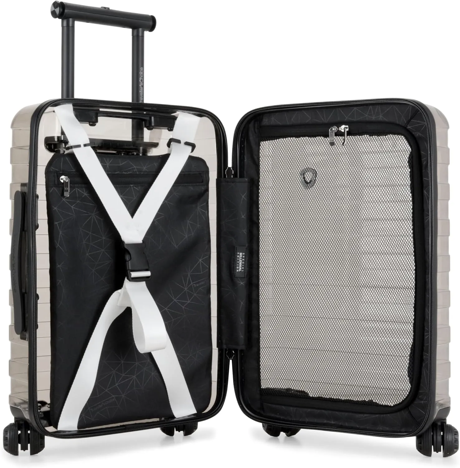 Traveler's Choice Transparent Hardside Spinner Luggage, Translucent, Carry-On 22-Inch