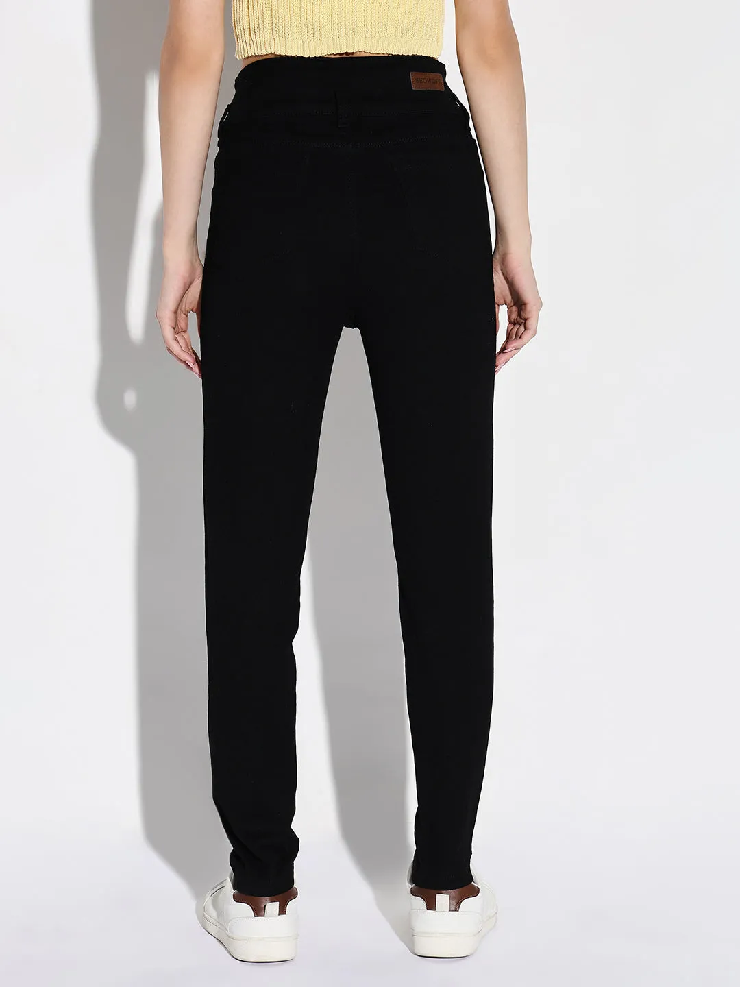 Women Black Comfort Slim Fit Acid Wash Stretchable Jeans