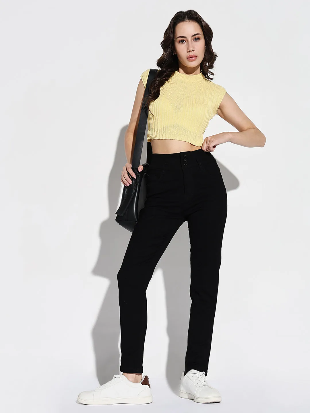 Women Black Comfort Slim Fit Acid Wash Stretchable Jeans