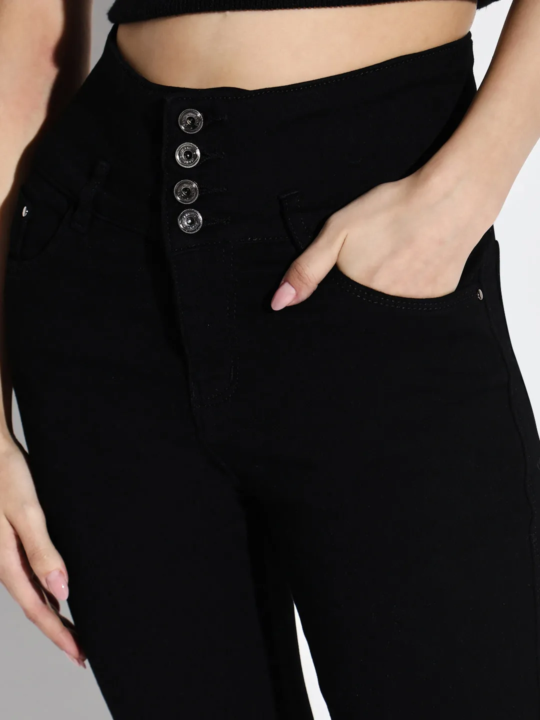 Women Black High-Rise Comfort Slim Fit Stretchable Jeans