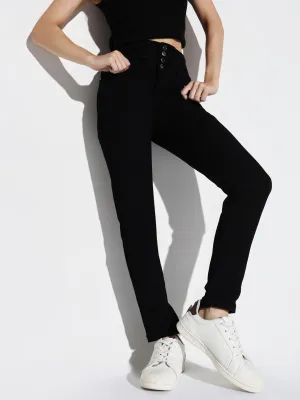 Women Black High-Rise Comfort Slim Fit Stretchable Jeans