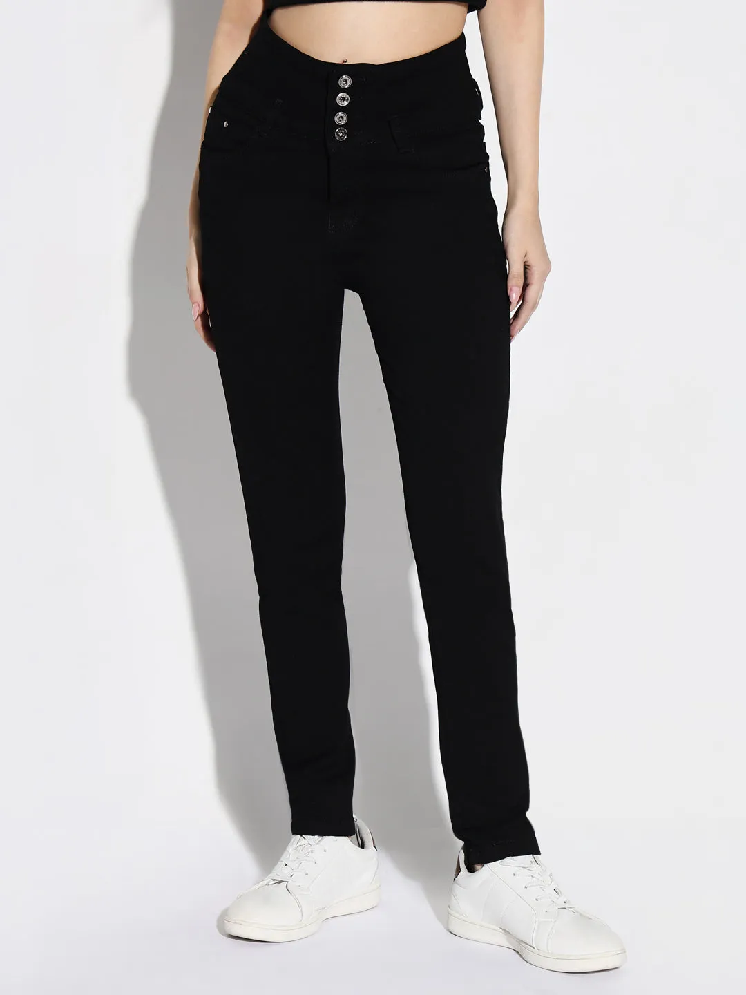 Women Black High-Rise Comfort Slim Fit Stretchable Jeans