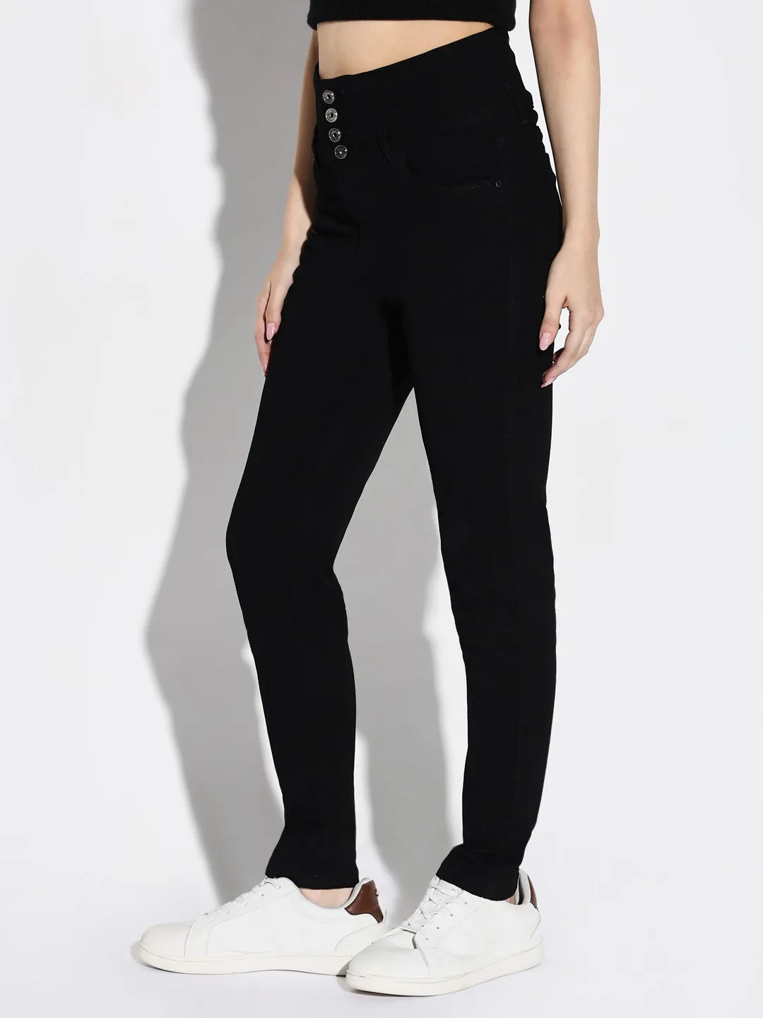Women Black High-Rise Comfort Slim Fit Stretchable Jeans