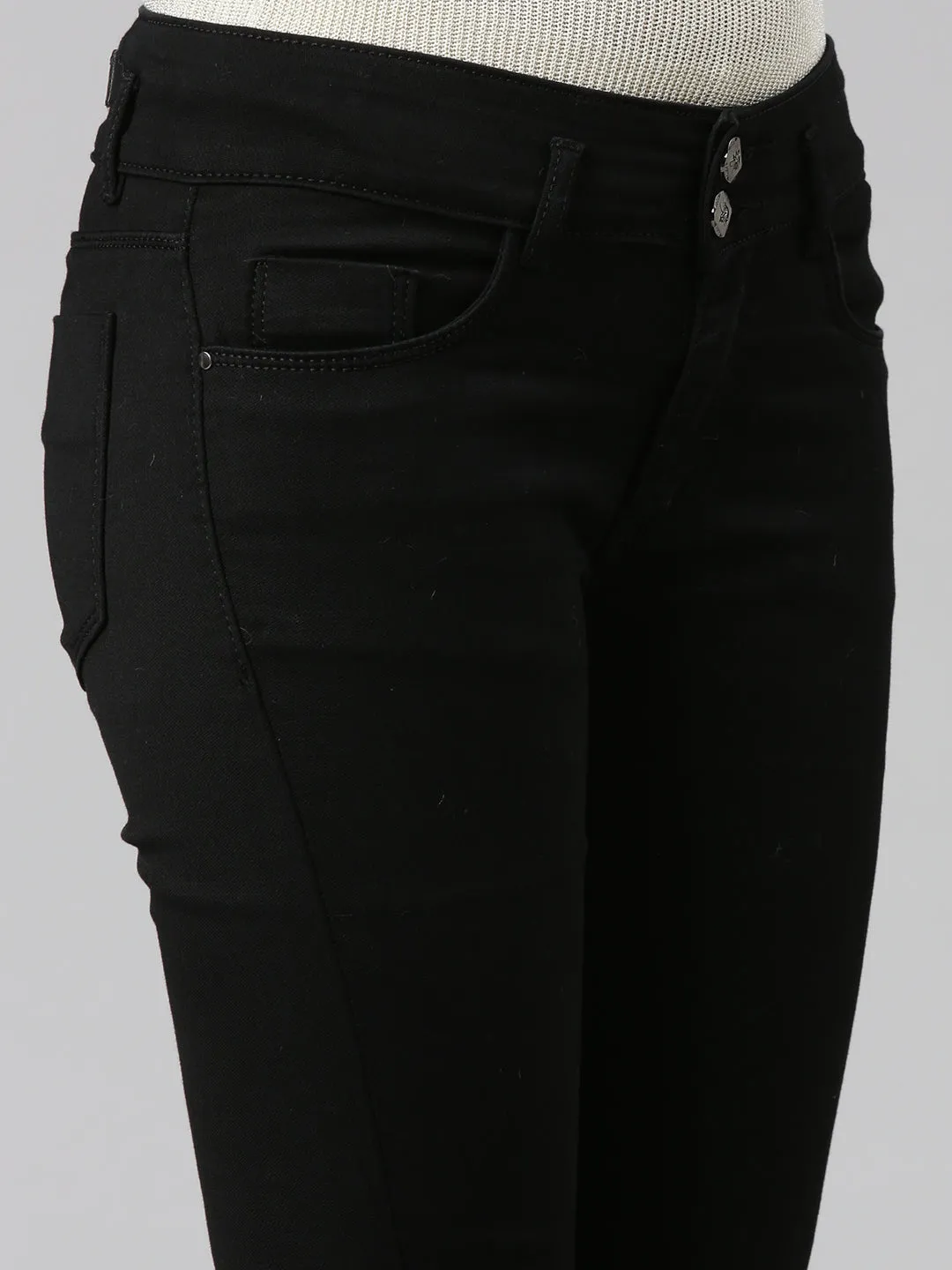 Women Black Jean Slim Fit Mid-Rise Stretchable Jeans