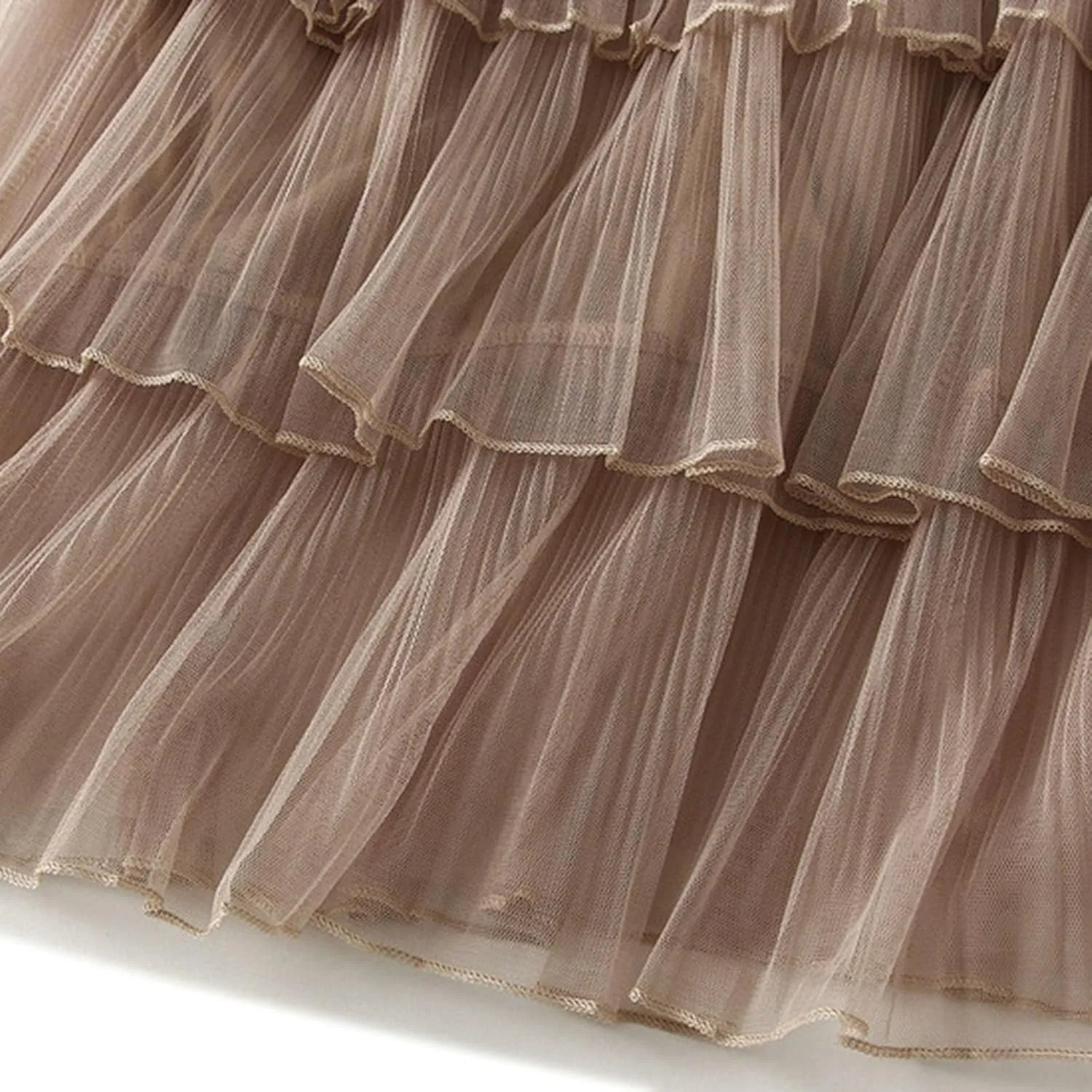 Women Mid Length Skirt Dance Party A Line High Waisted Tulle Tiered Skirt Holiday Party Little Girls Leather