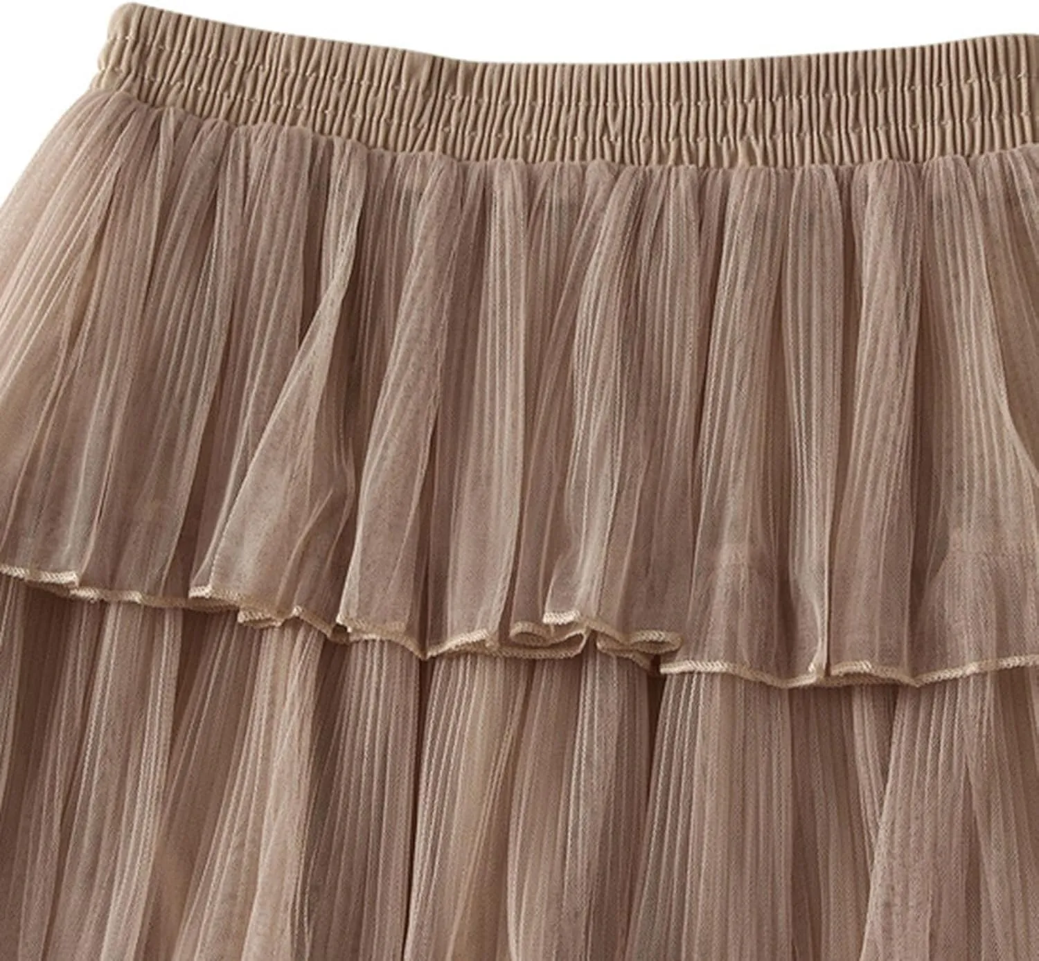 Women Mid Length Skirt Dance Party A Line High Waisted Tulle Tiered Skirt Holiday Party Little Girls Leather