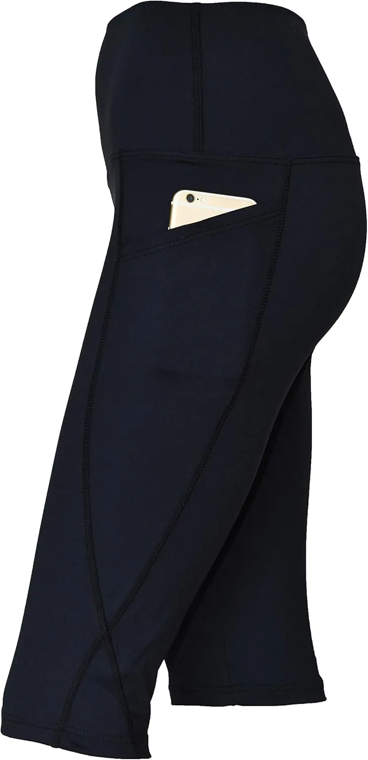 Women UPF50  Board Shorts Pockets Pants Beach- Bathing Swim Rash Guard Yoga Golf Bottom (PIH_RM5P NP RSLP)