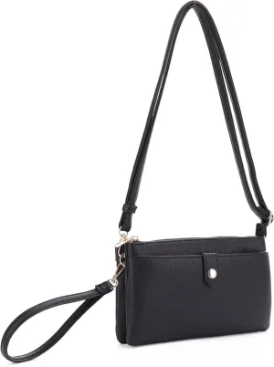 Women's Crossbody Shoulder Bag Cell Phone Purse Wallet Wristlet Clutch with Adjustable Strap and Zipper