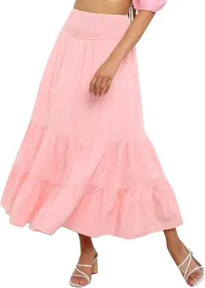 Womens High Waist Skirt Womens Skirts Pleated A-Line Swing Skirt Vintage Irregular Midi Skirts Ruffle Layered