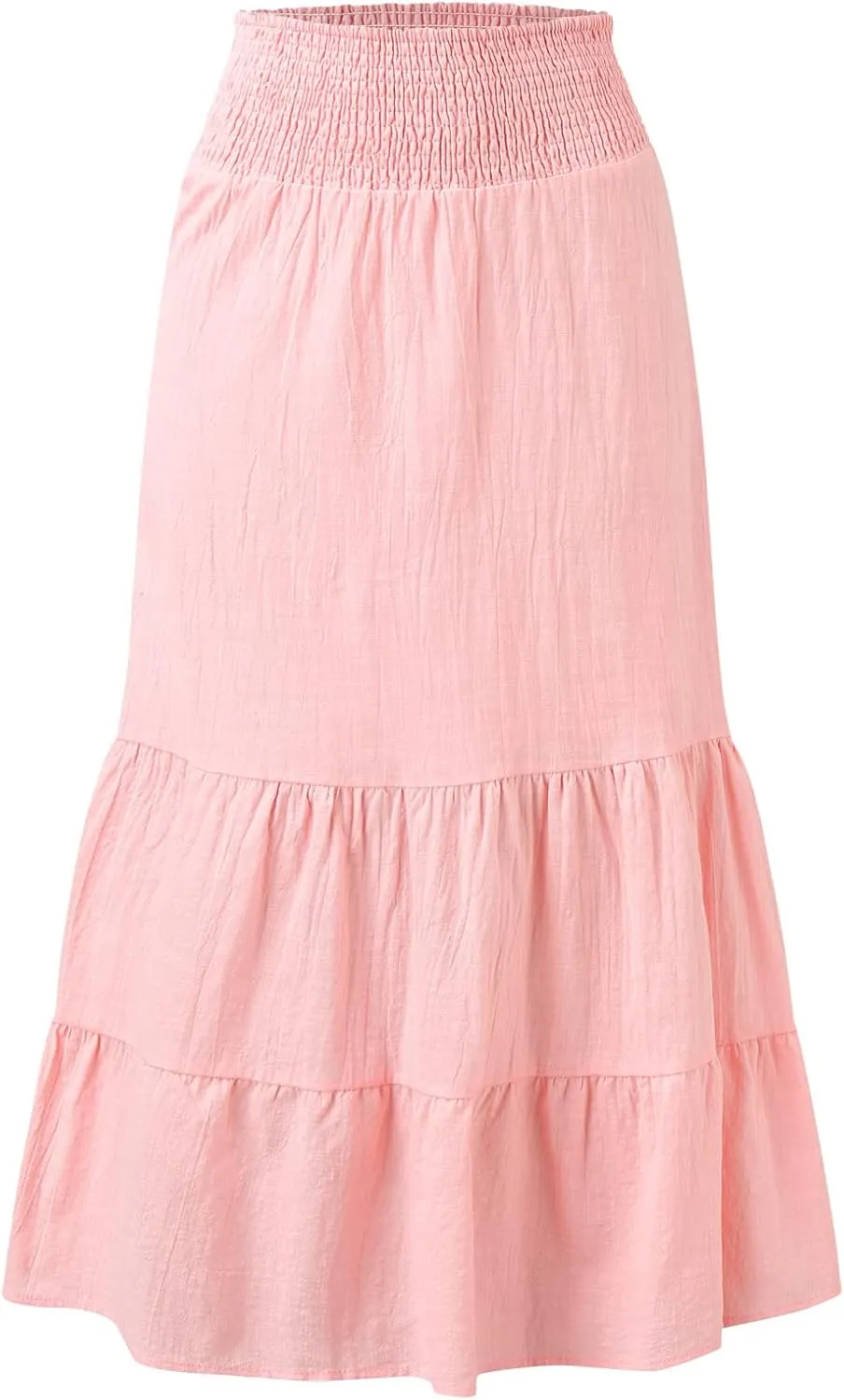 Womens High Waist Skirt Womens Skirts Pleated A-Line Swing Skirt Vintage Irregular Midi Skirts Ruffle Layered