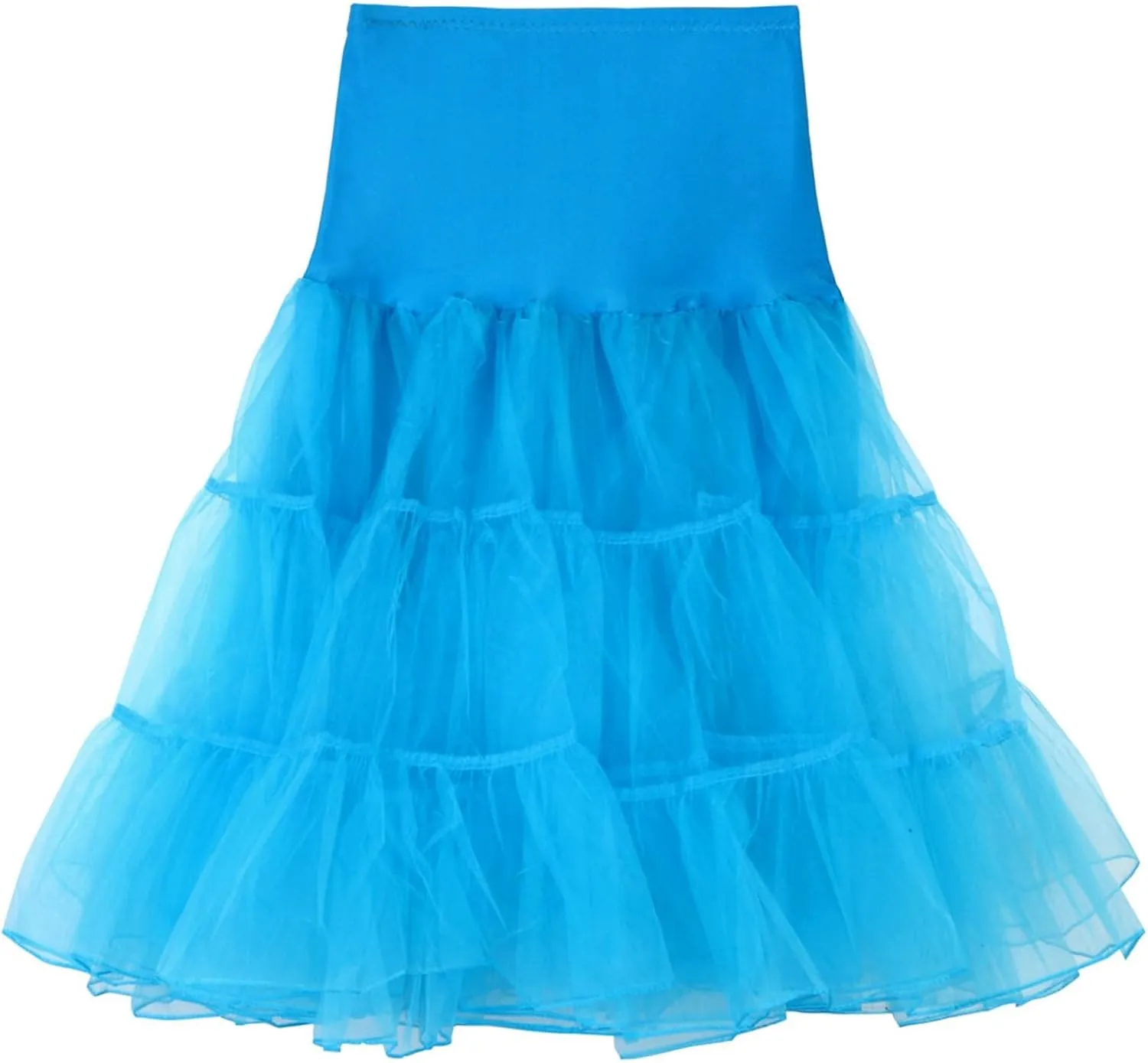 Women's Petticoat Skirt Underskirts for Cosplay Pleated Tulle Petticoat Tutu Tulle Midi Knee Length Skirt Dress
