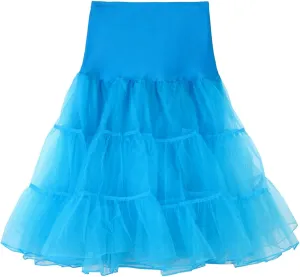 Women's Petticoat Skirt Underskirts for Cosplay Pleated Tulle Petticoat Tutu Tulle Midi Knee Length Skirt Dress