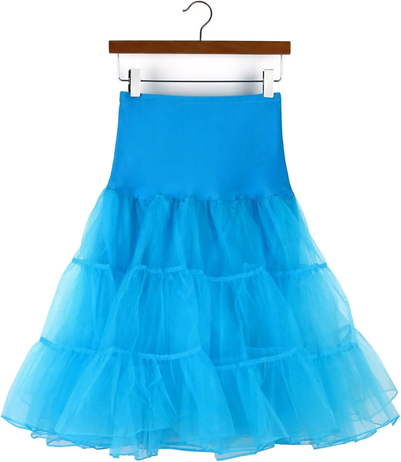 Women's Petticoat Skirt Underskirts for Cosplay Pleated Tulle Petticoat Tutu Tulle Midi Knee Length Skirt Dress