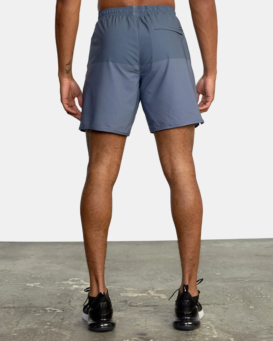 Yogger Stretch 17" Athletic Shorts - Vintage Blue Blocked