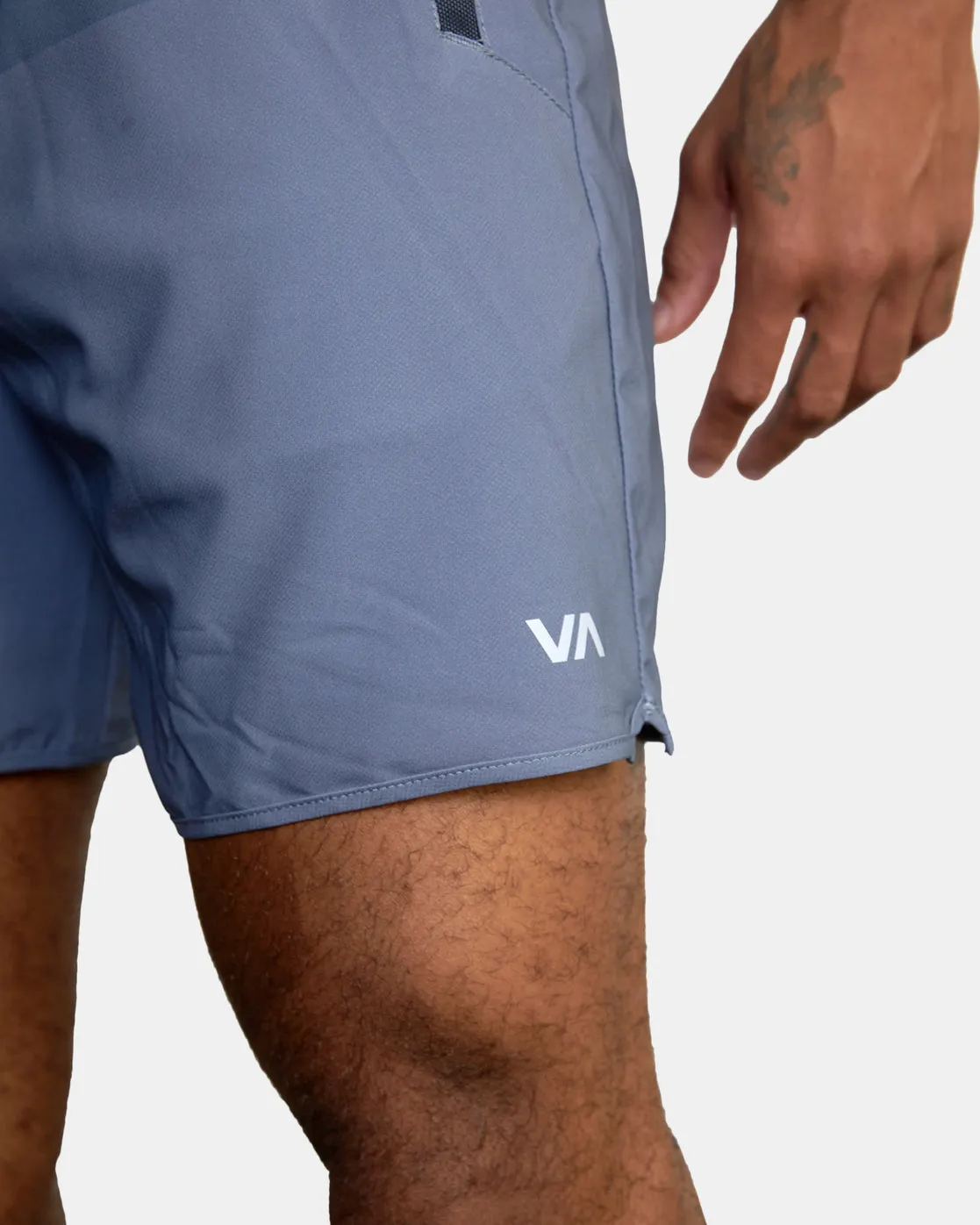 Yogger Stretch 17" Athletic Shorts - Vintage Blue Blocked