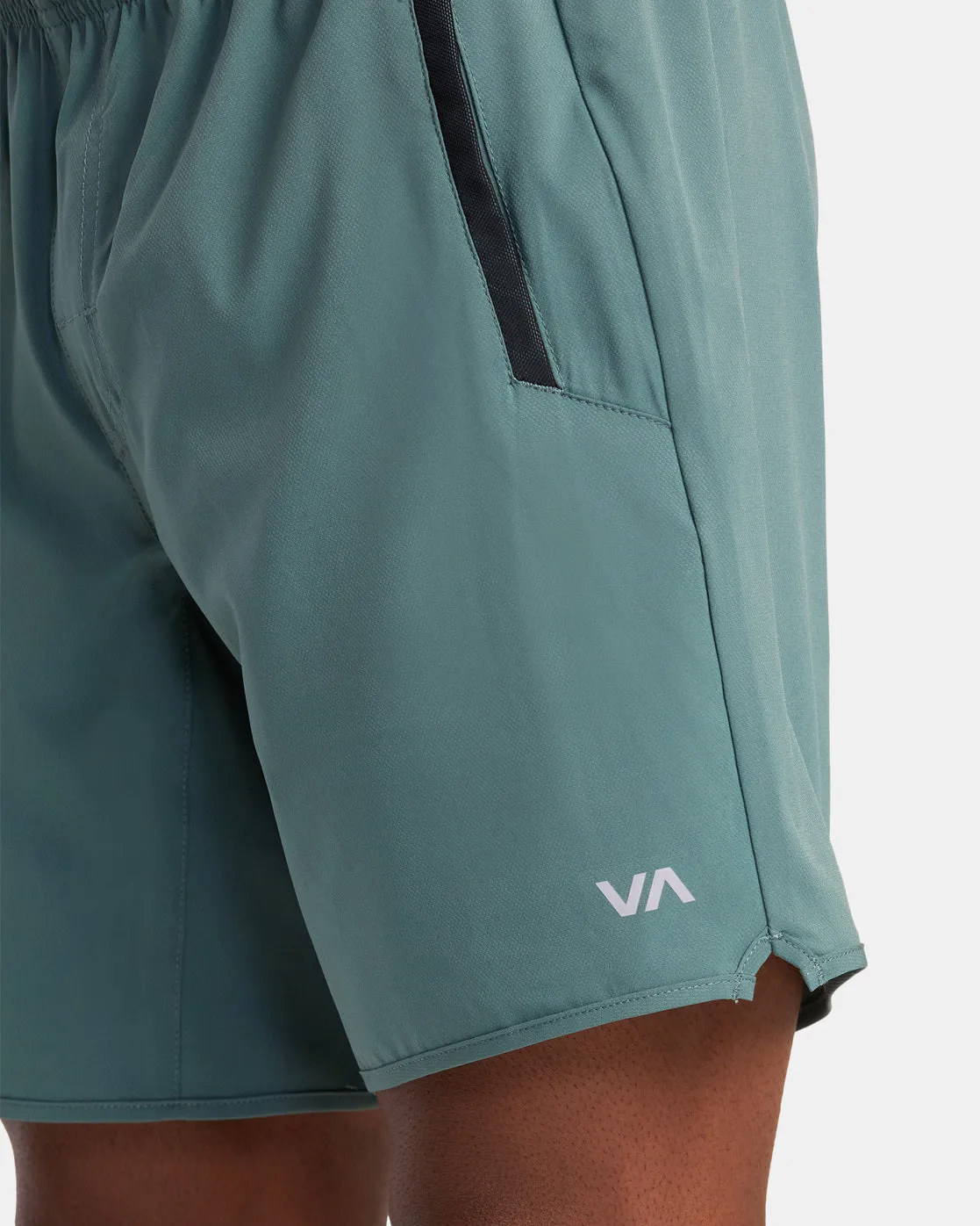 Yogger Stretch Elastic Waist Shorts 17" - Pine Grey